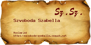 Szvoboda Szabella névjegykártya